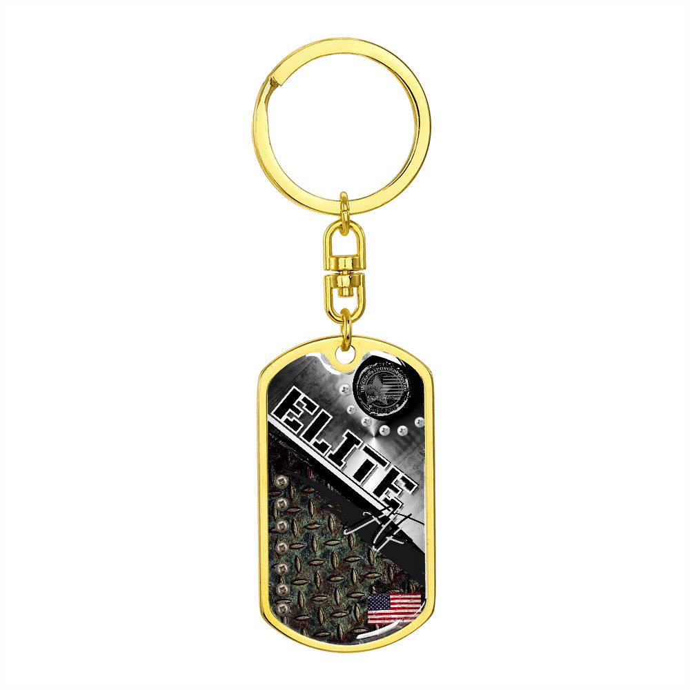 Elite-AF' Luxury Dog Tag Keychain **Engrave Option**