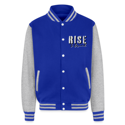 Just Hoods Heavyweight Letterman Jacket - royal/heather grey