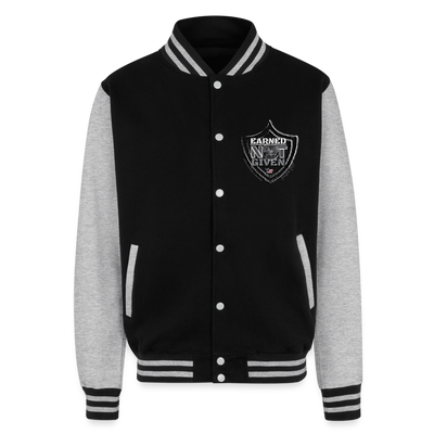 Just Hoods Heavyweight Letterman Jacket - black/heather grey