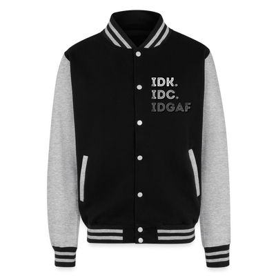 Just Hoods Heavyweight Letterman Jacket - black/heather grey