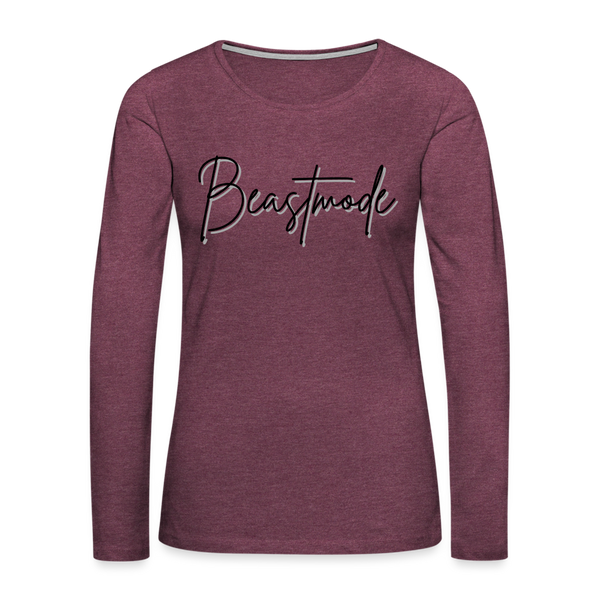 Women's Premium Long Sleeve T-Shirt - heather burgundy