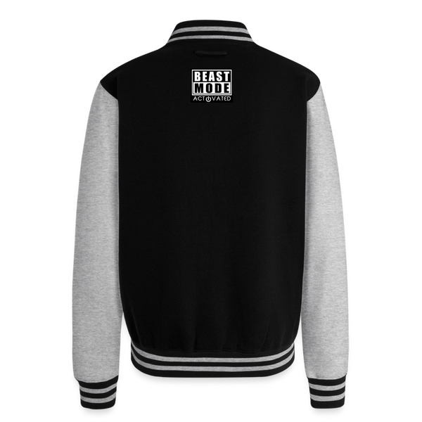 Just Hoods Heavyweight Letterman Jacket - black/heather grey