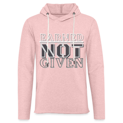 Unisex Lightweight Terry Hoodie - cream heather pink