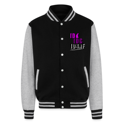 Just Hoods Heavyweight Letterman Jacket - black/heather grey