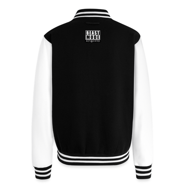 Just Hoods Heavyweight Letterman Jacket - black/white