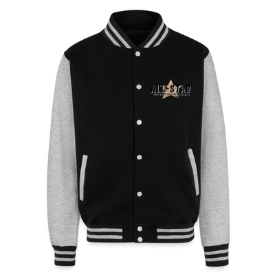 Just Hoods Heavyweight Letterman Jacket - black/heather grey