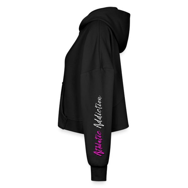 Women’s Cropped Hoodie & Jogger Short Set - black