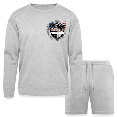 Bella + Canvas Unisex Sweatshirt & Short Set - heather gray