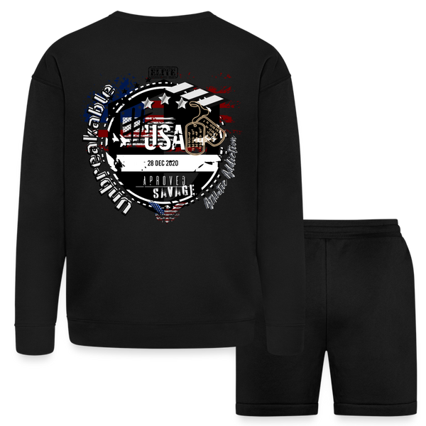 Bella + Canvas Unisex Sweatshirt & Short Set - black