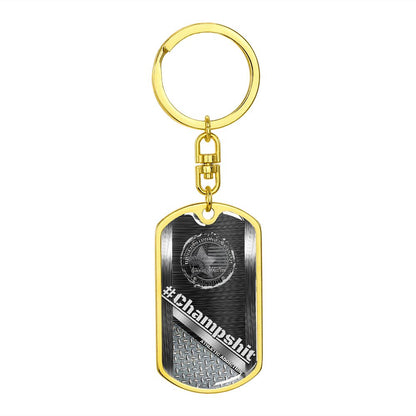 #ChampShit' Luxury Dog Tag KeyChain **Engrave Option**