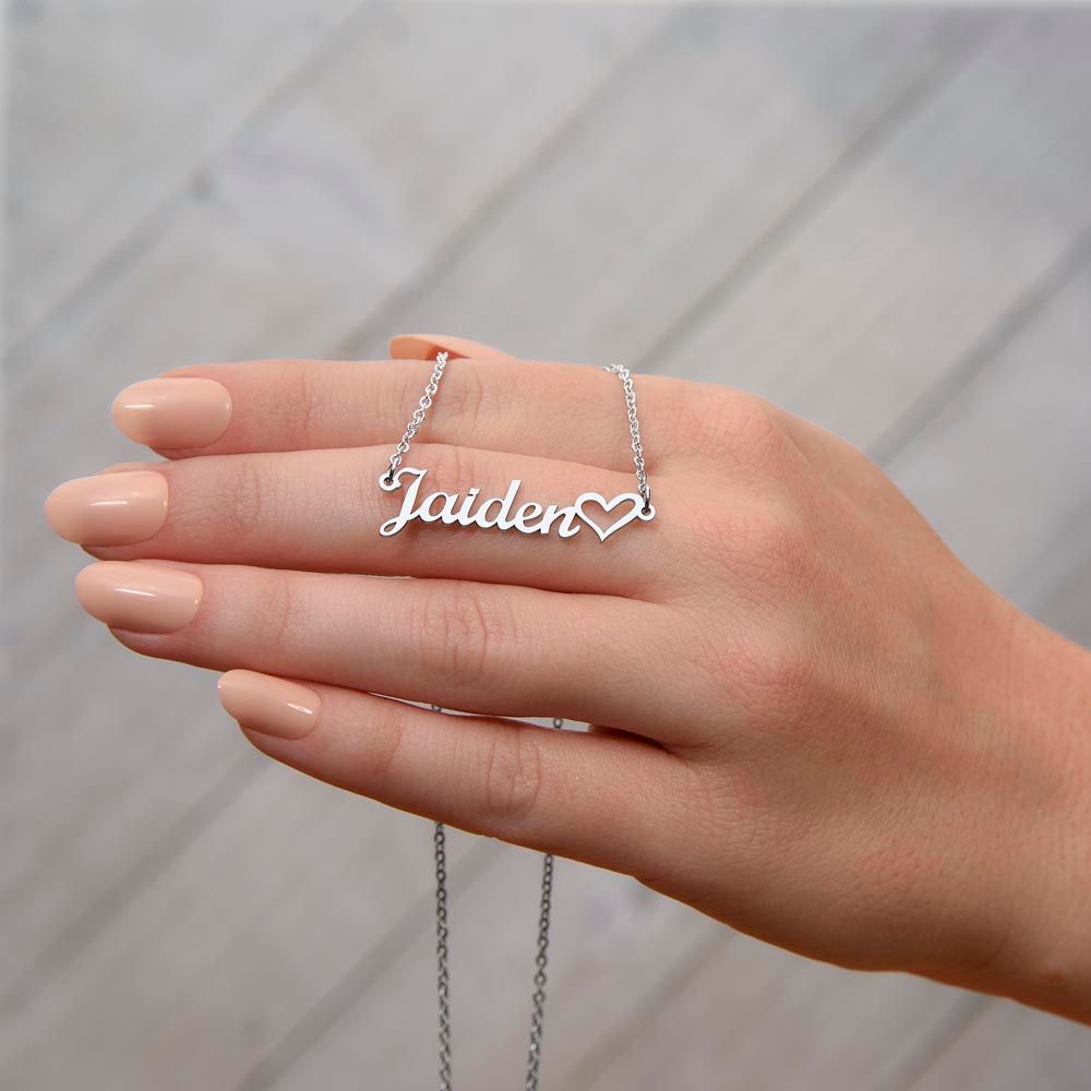 Name Necklace With Heart